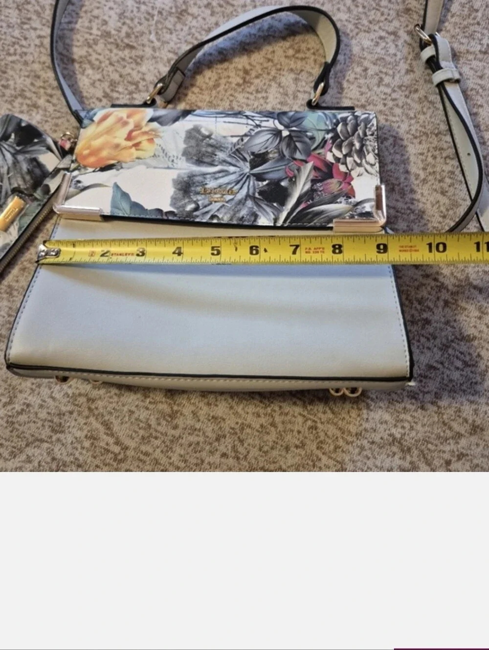 New Dune London Floral Crossbody Bag Light Grey Body With Coin Wallet